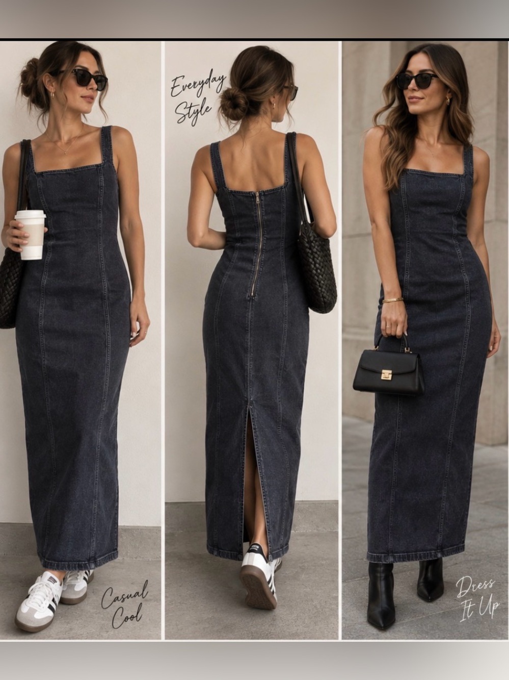 Abercrombie & Fitch Dark Wash Denim Maxi Dress Size Small